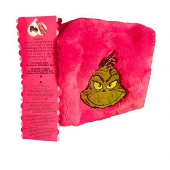 Dr. Seuss Grinch Pink Plush Wash Bag Set - Picture 3 of 4
